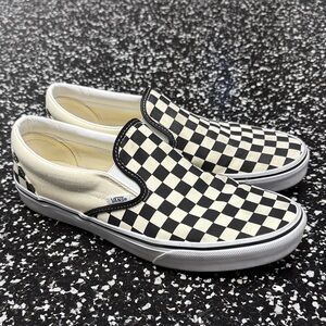 Vans Black and White Checkerboard Slip-Ons